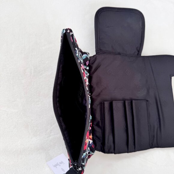 Vera Bradley Brush & Cosmetic Case in Perennials Noir - Picture 7 of 8